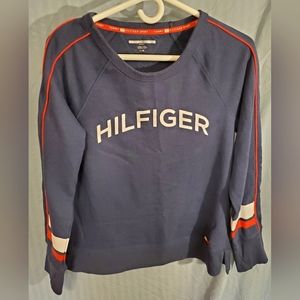 Tommy Hilfiger Sport Pullover Crew Neck Sweatshirt Spell Out Blue, Size   Large
